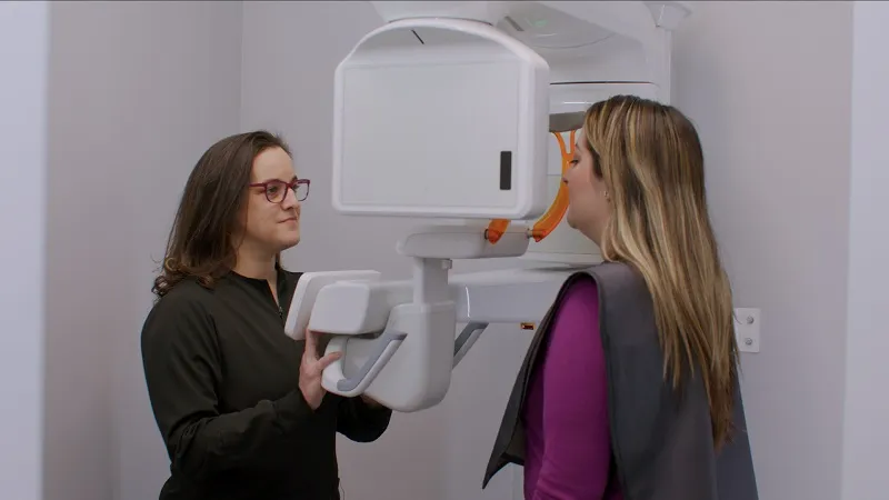 Photo of patient receiving scan at office